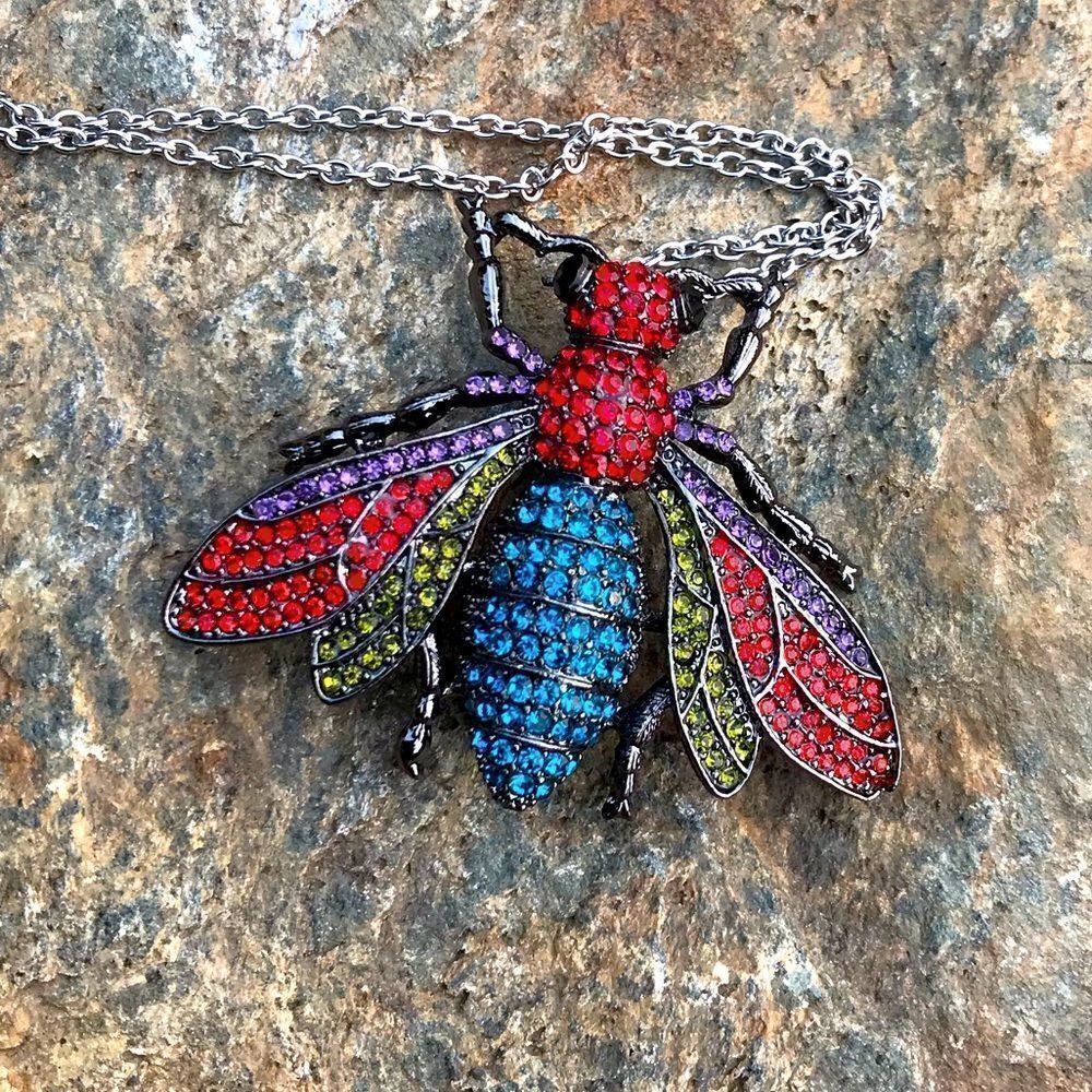 Crystal Housefly Brooch and Necklace‎